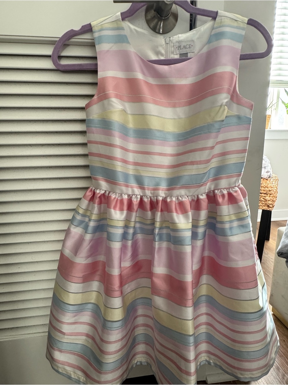Place Pastel Multi-Stripe Sleeveless Party Dress